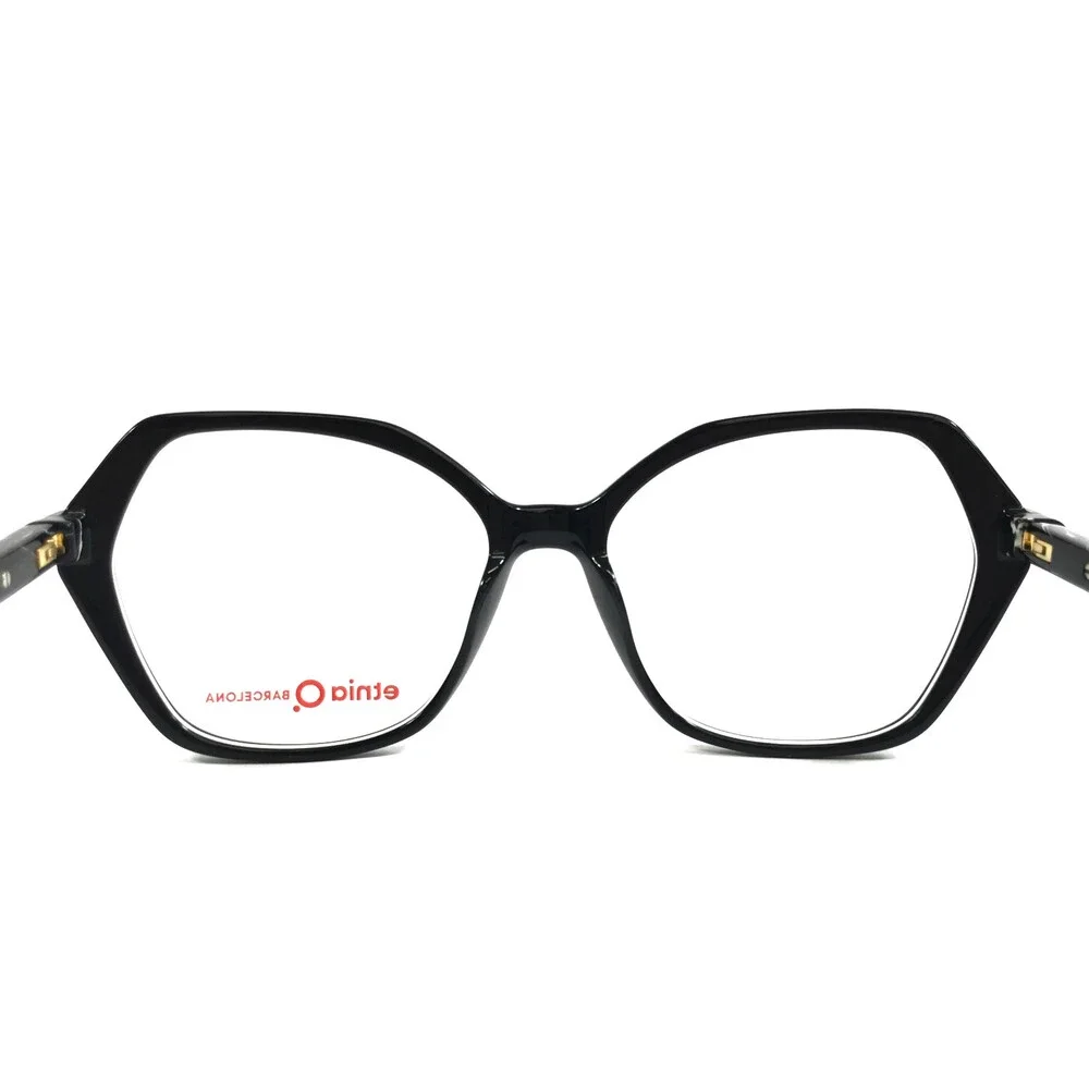 Etnia Barcelona Eyeglasses Frames CIANE BK Black Geometric Full Rim 53-15-138